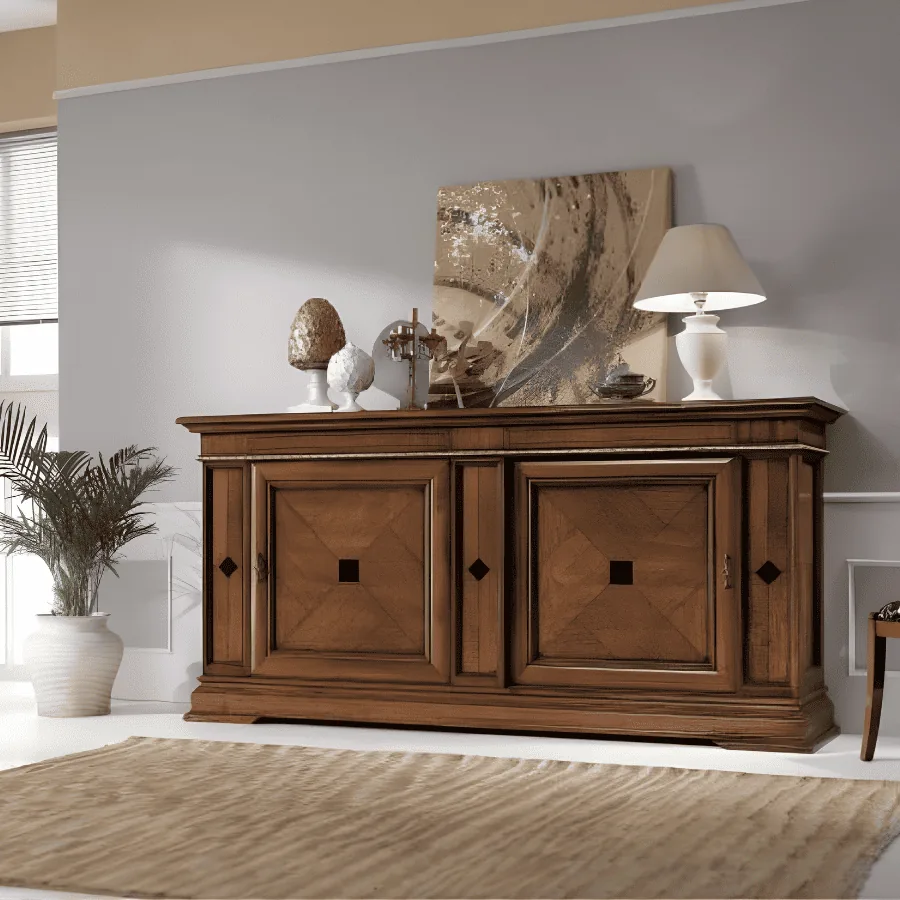 Epocantica Credenza 2 Ante Scorrevoli Classica in Legno