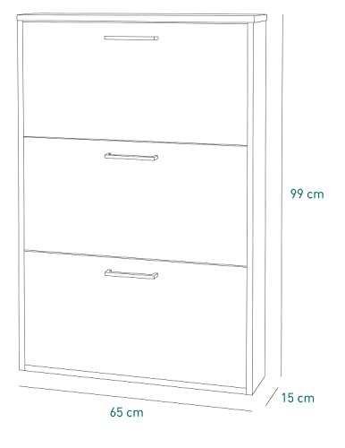 COMPOSAD Facile scarpiera 3 ribalte bianca 9 paia slim