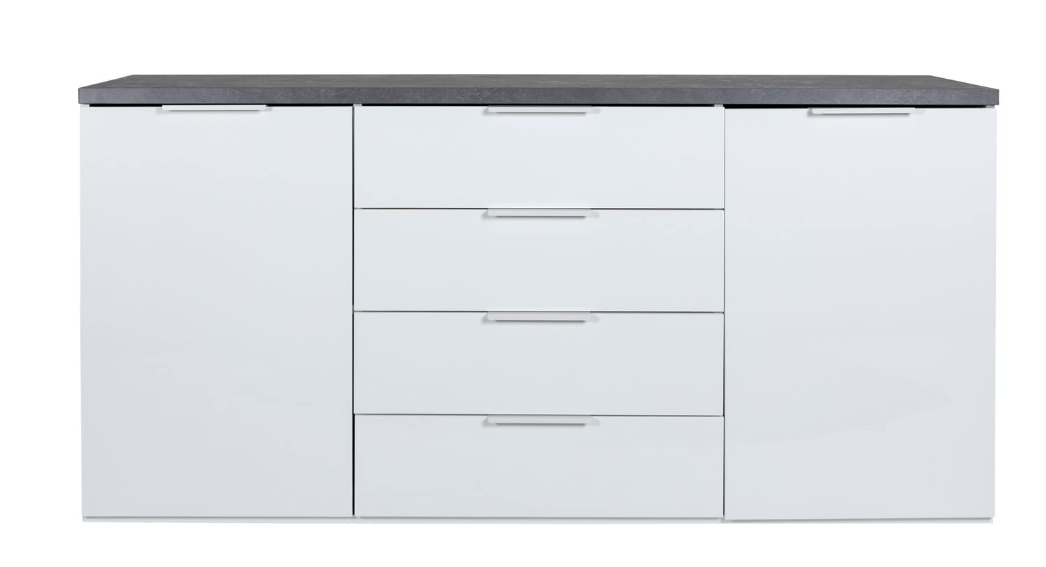 Composad Mundi Madia 4 Cassetti 2 Ante Grigio Tadao Bianco