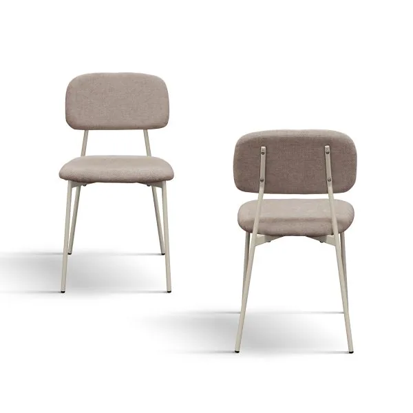 EPOCANTICA Sedia Imbottita Tessuto Set 4 Pezzi Grigio Metallo