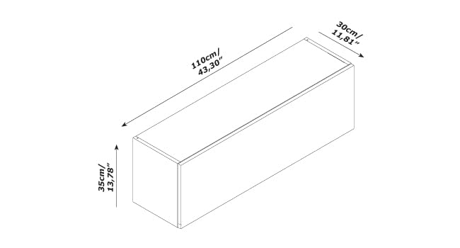Composad Modello Pensile Orizzontale 110x35 Bianco e Cemento