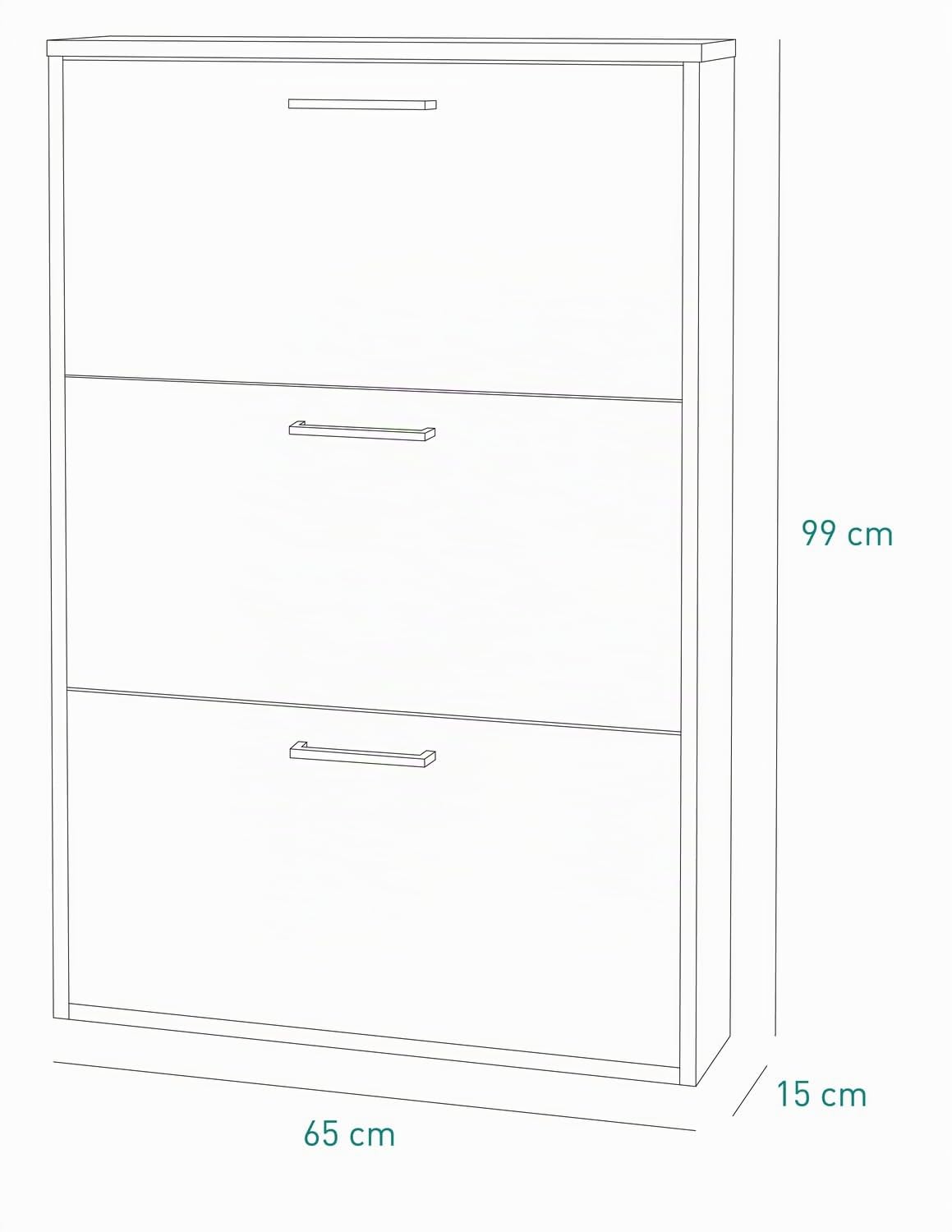 Composad Facile 3 ribalte scarpiera slim 15 cm cemento