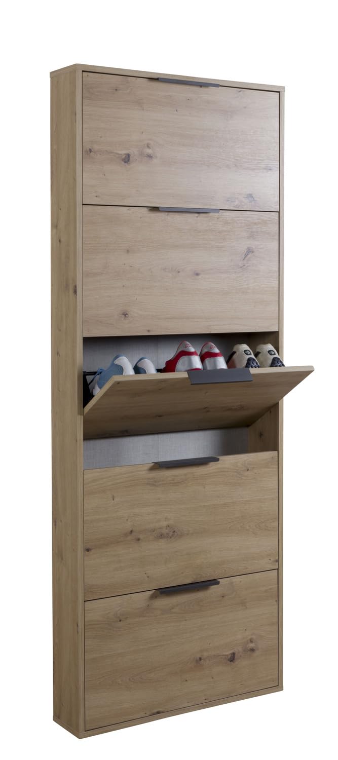 COMPOSAD Espresso Scarpiera Slim 5 Ribalte Rovere 65x174x15