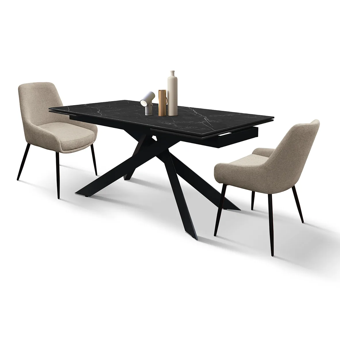 Epocantica Calacatta Black Lux Tavolo Allungabile Ceramica 12 Posti