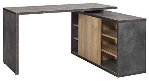 Composad Core Scrivania Angolare 6 Vani Rovere Grigio