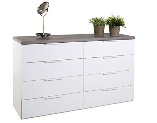Composad Mundi Cassettiera 8 Cassetti Rovere Ravello Bianco
