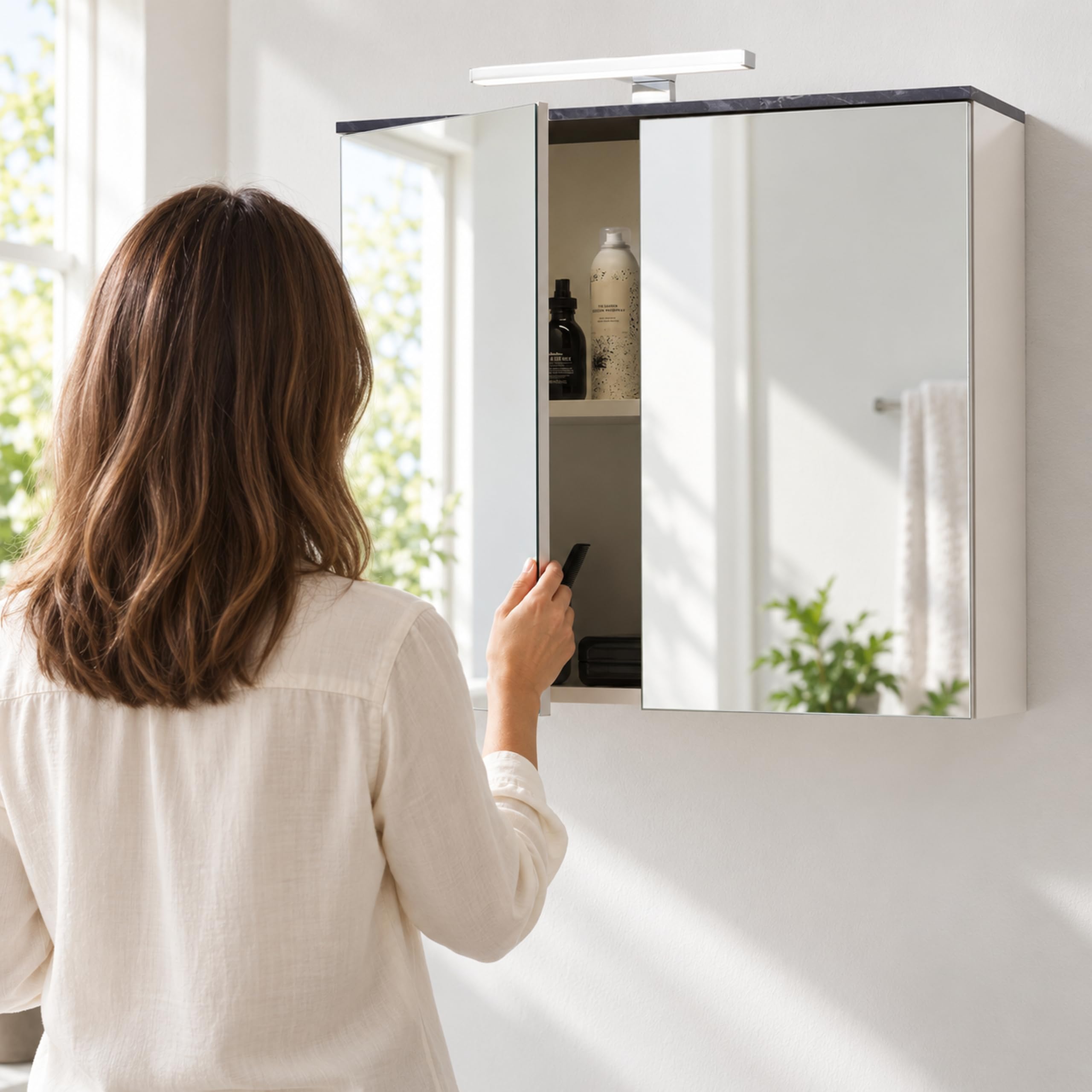 Composad Promessa Specchiera Bagno LED 2 Ante Specchio