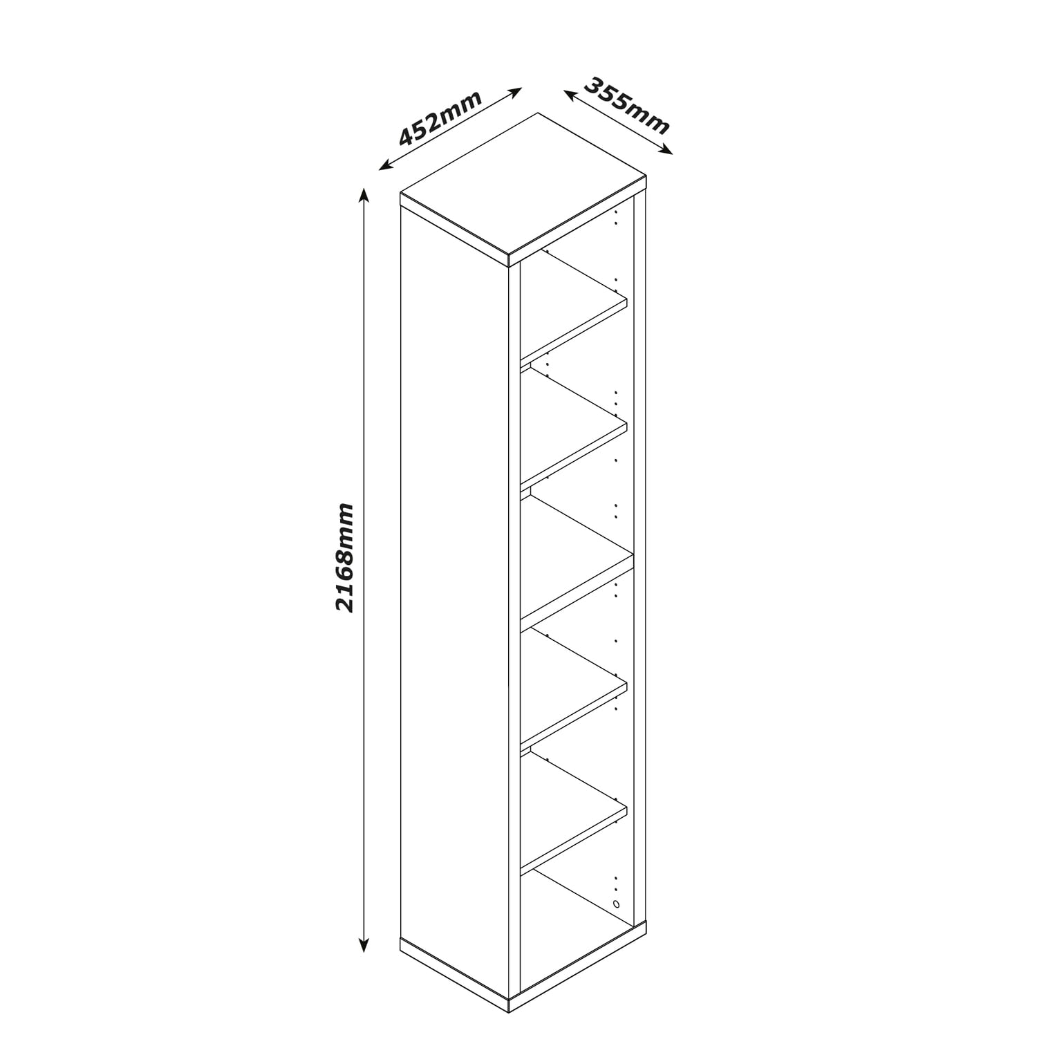 Composad Rilega libreria colonna rovere mielato 6 vani