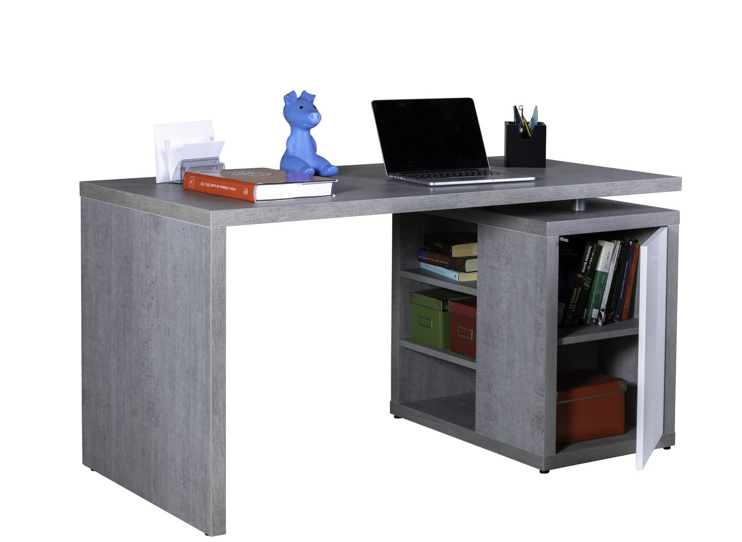 Composad Disegno Coppia Ante Libreria Bianco Laccato con Maniglie