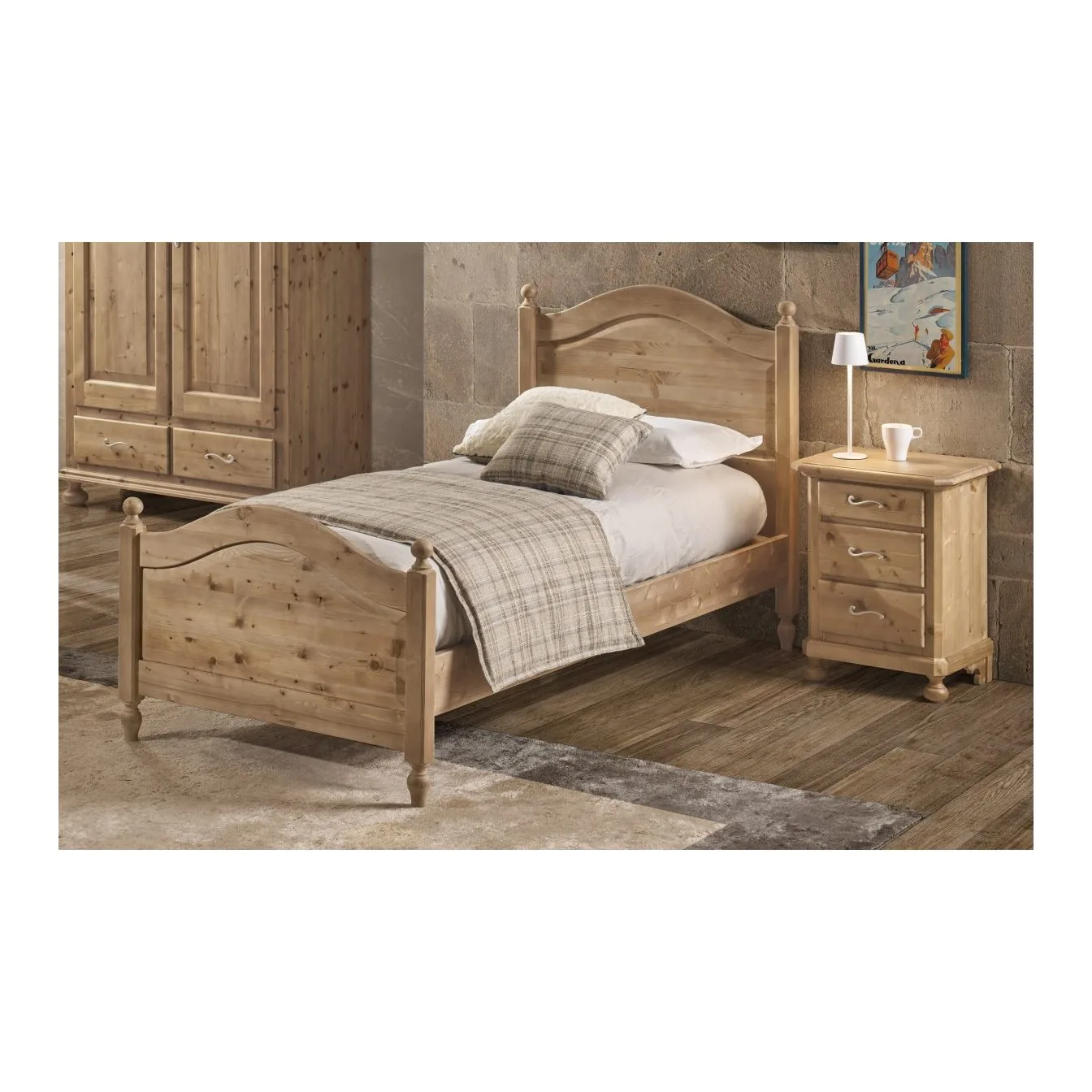 Epocantica Letto Singolo Abete Massello 90x195