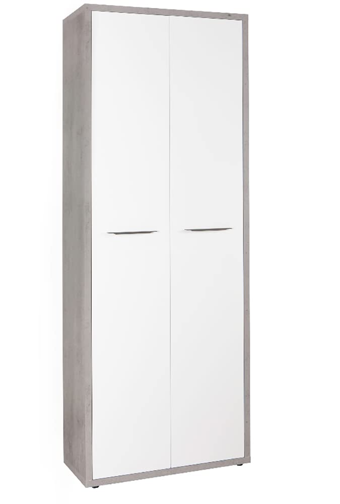 Composad Disegno Ufficio Completo 9 Mobili Cemento Bianco