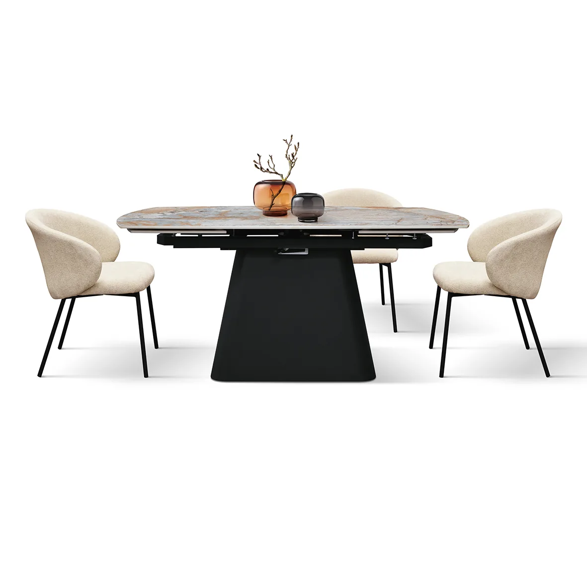 Epocantica tavolo allungabile ceramica terra nova base nera