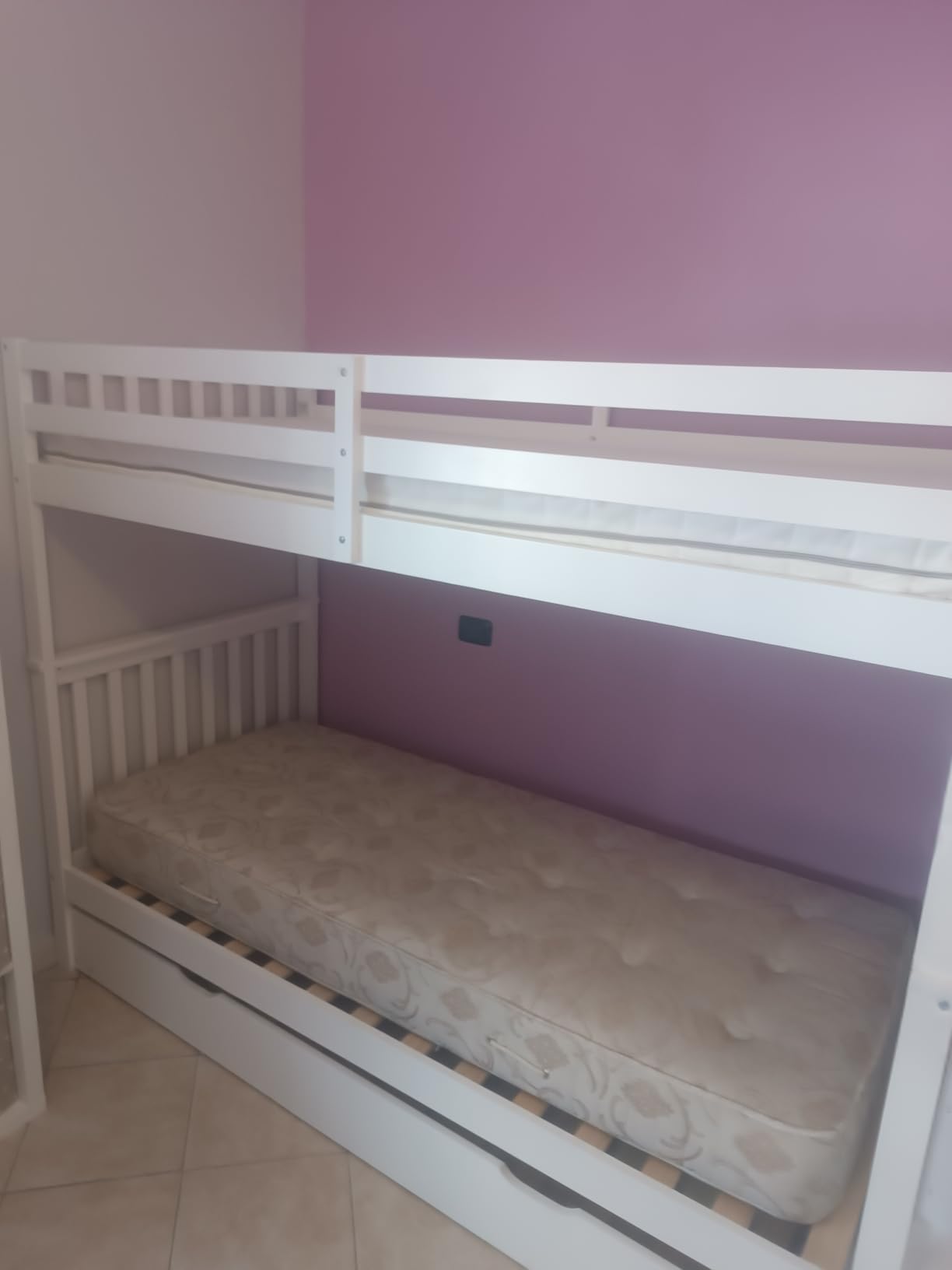 Dolamaní letto soppalco bambini 90x200 bianco estraibile
