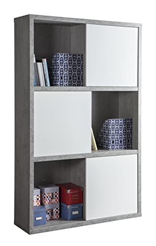Composad Pratico Libreria Alta 120x195 Cemento Bianco