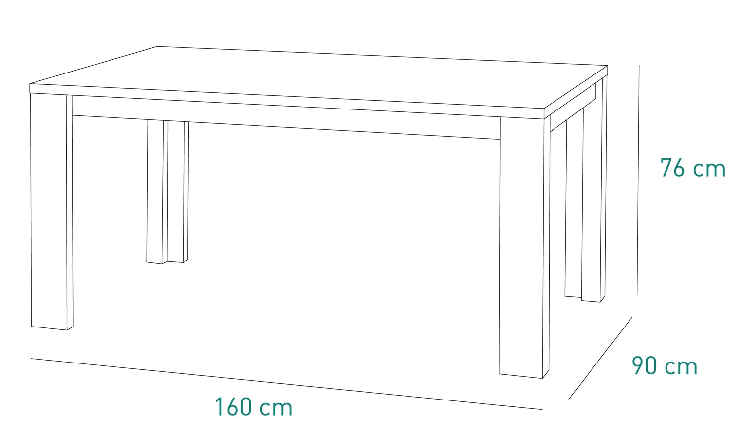 Composad Vittoria tavolo 160 cm rovere 6 posti