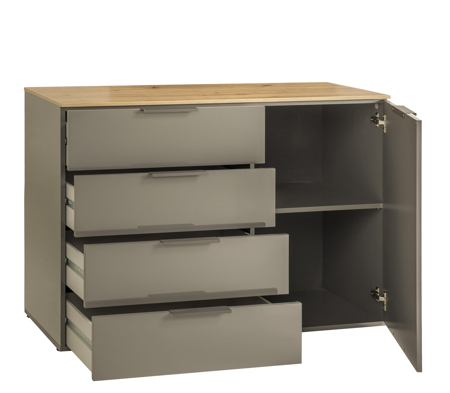 Composad Galaverna Madia 1 Anta 4 Cassetti Grigio Titanio 120 cm