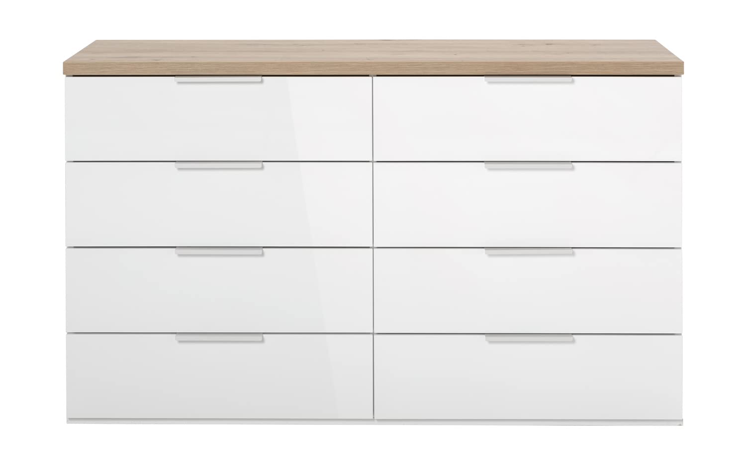 Composad Mundi cassettiera 8 cassetti 136 cm rovere bianco