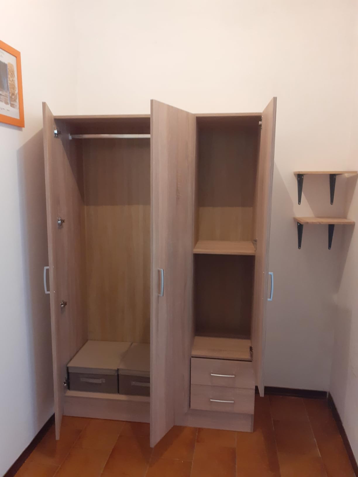 COMPOSAD Facile armadio 3 ante 2 cassetti rovere sonoma