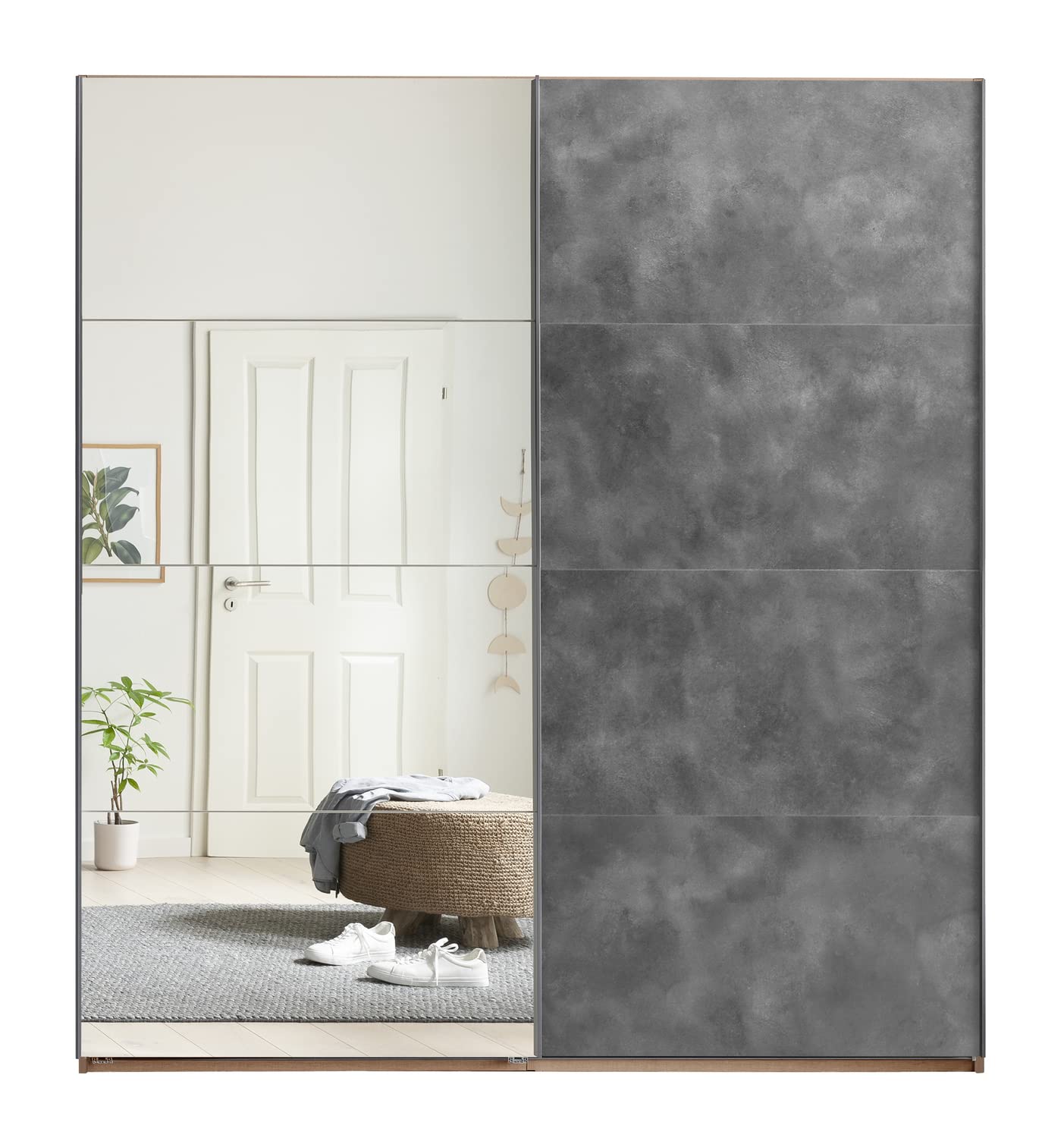 Composad Systema armadio 2 ante scorrevoli 200 specchio rovere miele