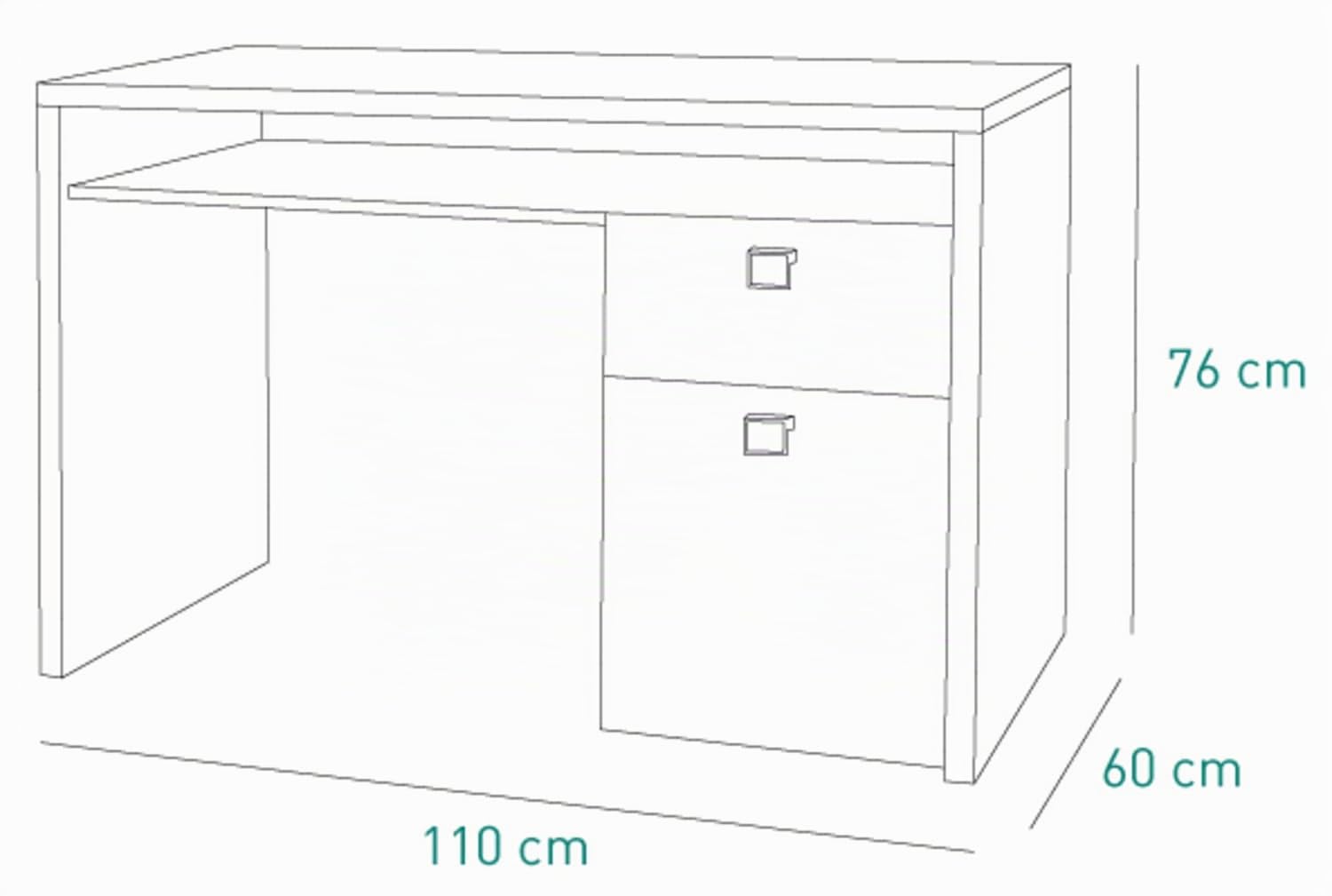 Composad Globo scrivania rovere bianco 110x76 cm