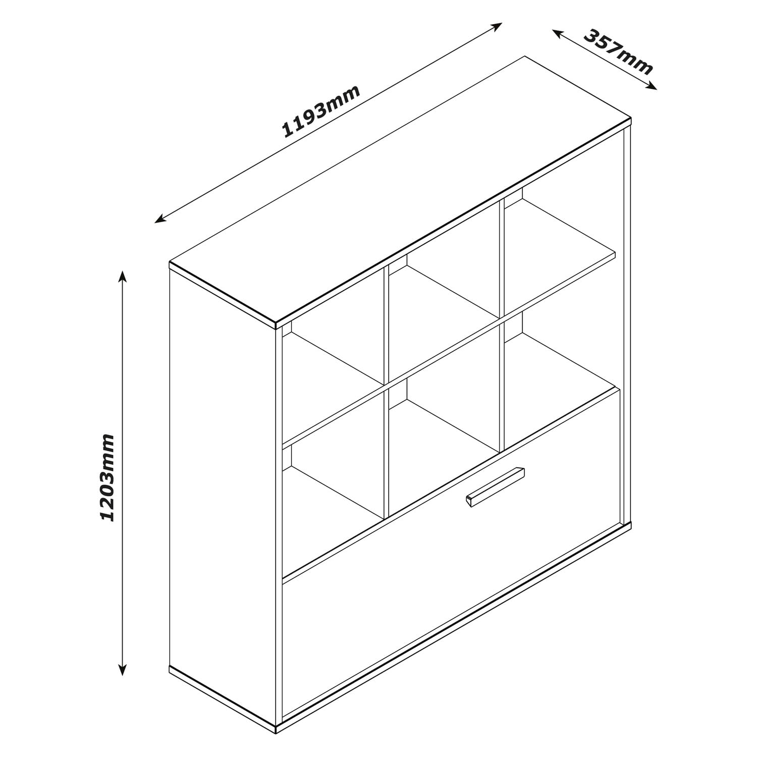 Composad MiPiace Libreria 6 Vani 1 Cassetto Rovere Mielato