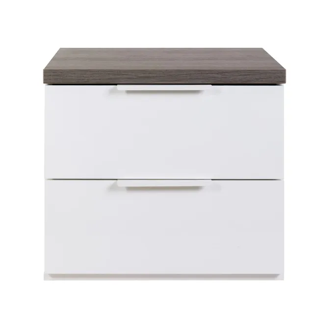 Composad Mundi Bedroom comodino 2 cassetti rovere bianco