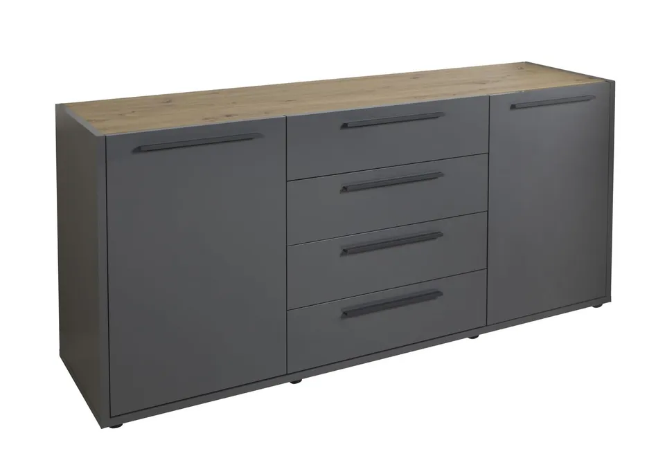 Composad Riserva 2 Ante 4 Cassetti Madia Rovere Titanio