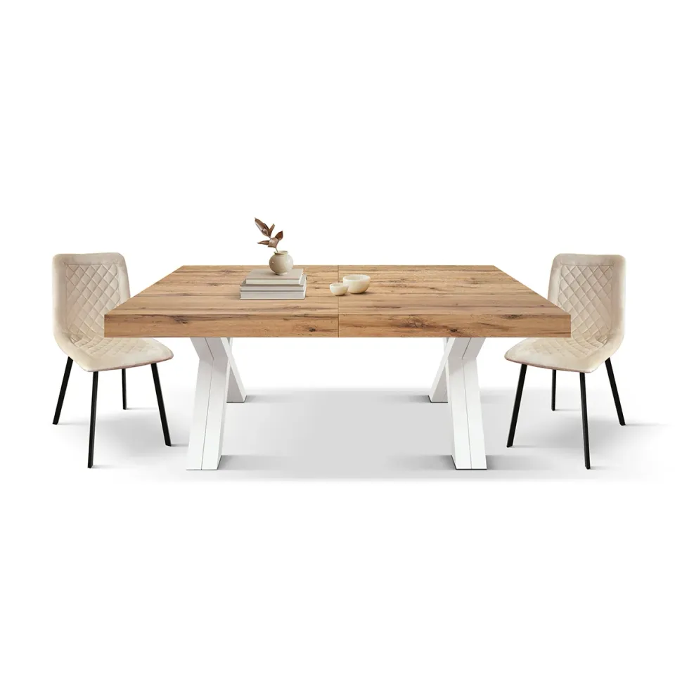 Epocantica Tavolo Allungabile 180-480 cm Gambe a X Rovere