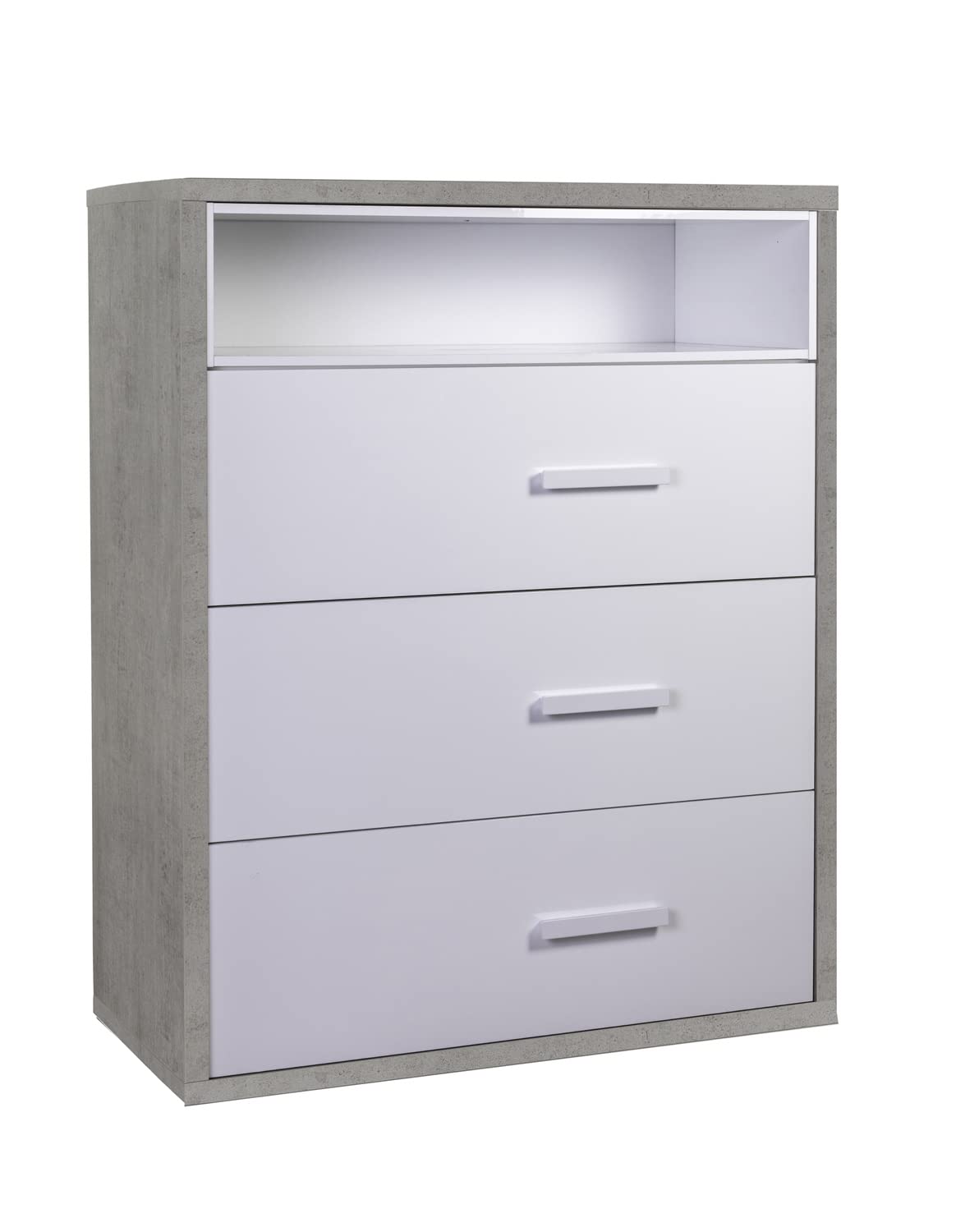 Composad MiPiace cassettiera 3 cassetti cemento bianco