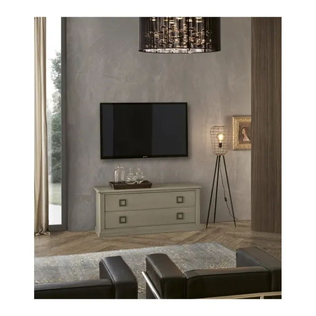 Epocantica Arte Povera Porta TV 2 Cassetti in Pioppo 140 cm