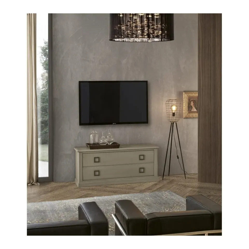 Epocantica Arte Povera Porta TV 2 Cassetti in Pioppo 140 cm
