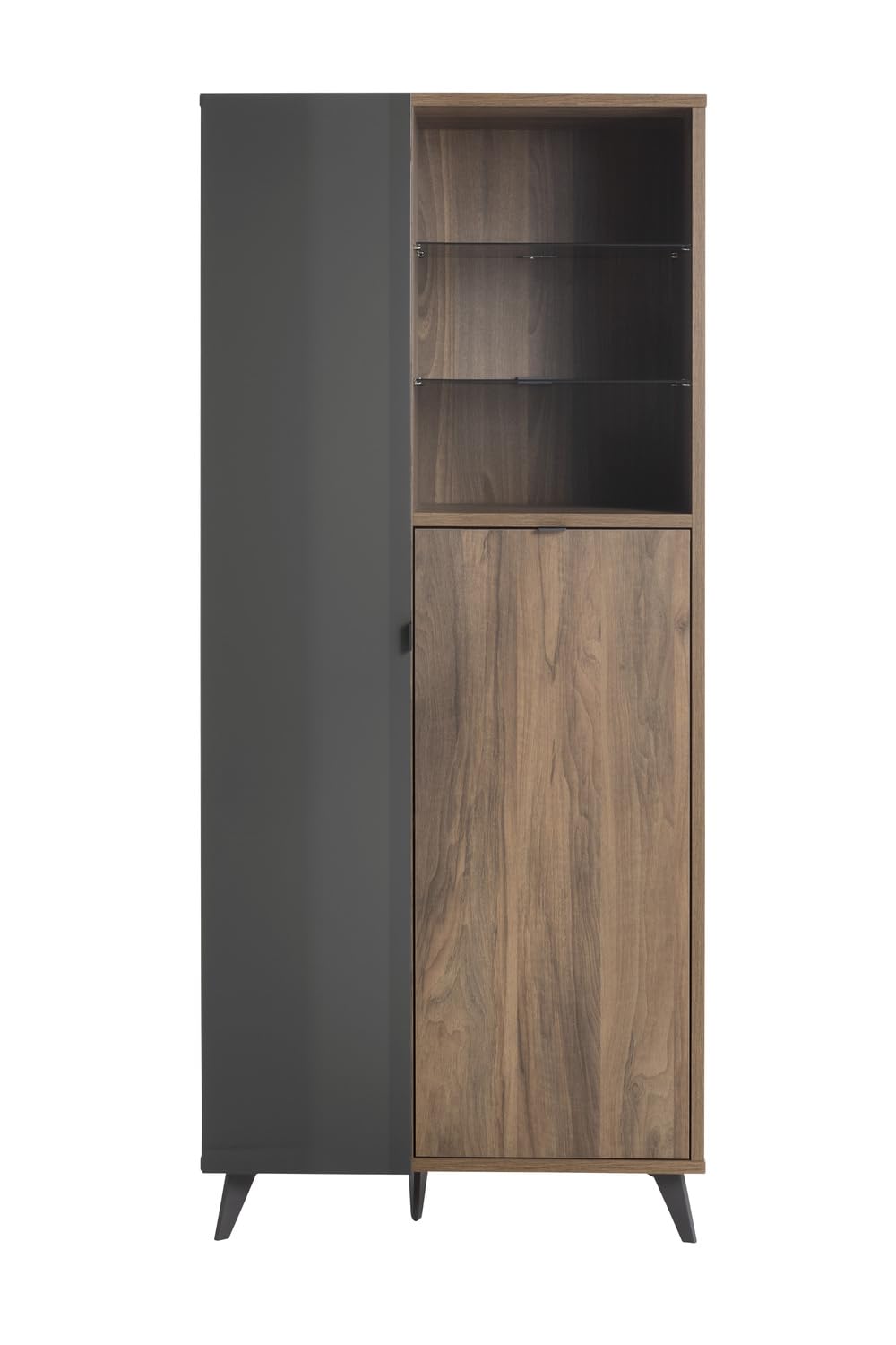 Composad Infinito colonna 2 ante 3 vani LED titanio noce