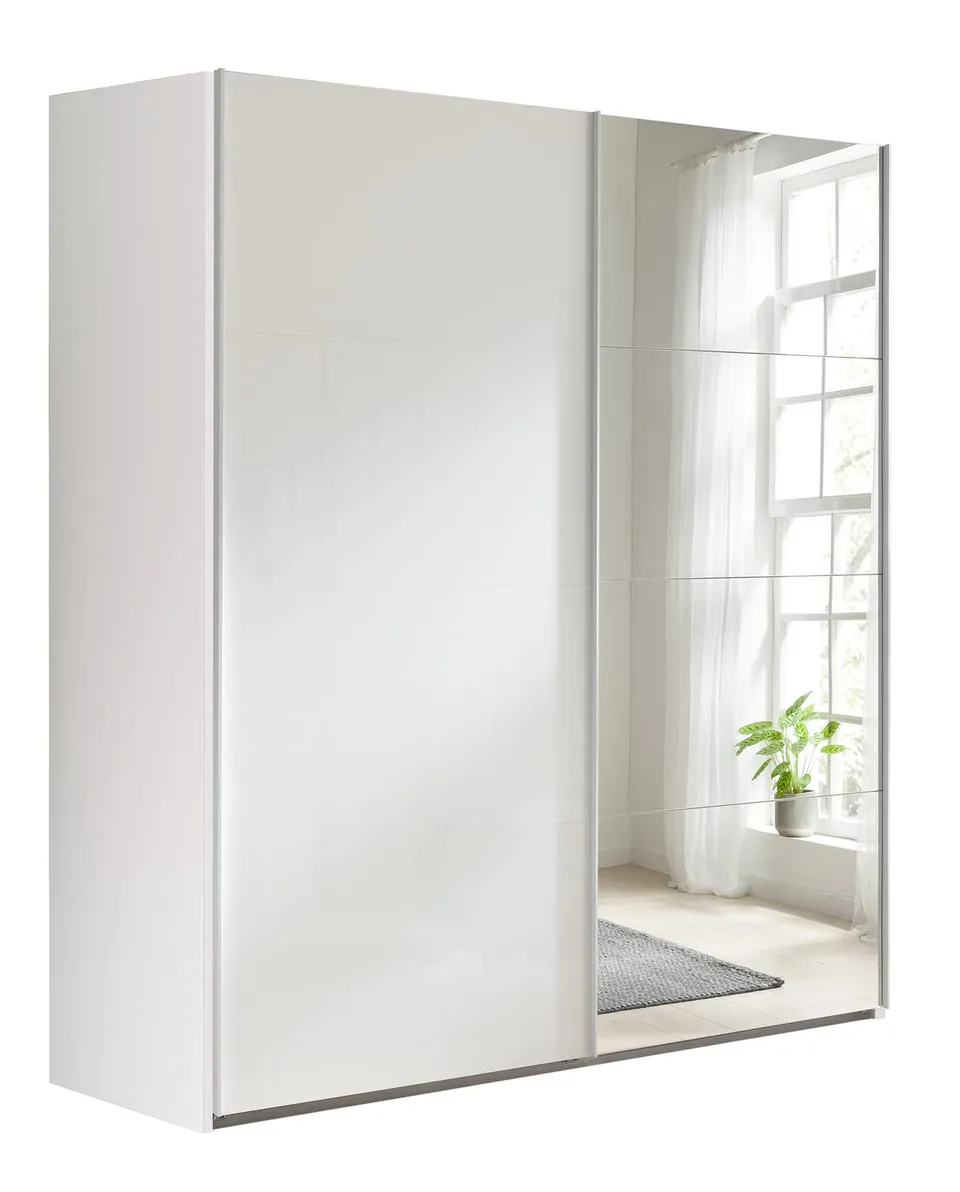 Composad Systema Armadio 2 Ante Scorrevoli 200 cm Bianco Specchio