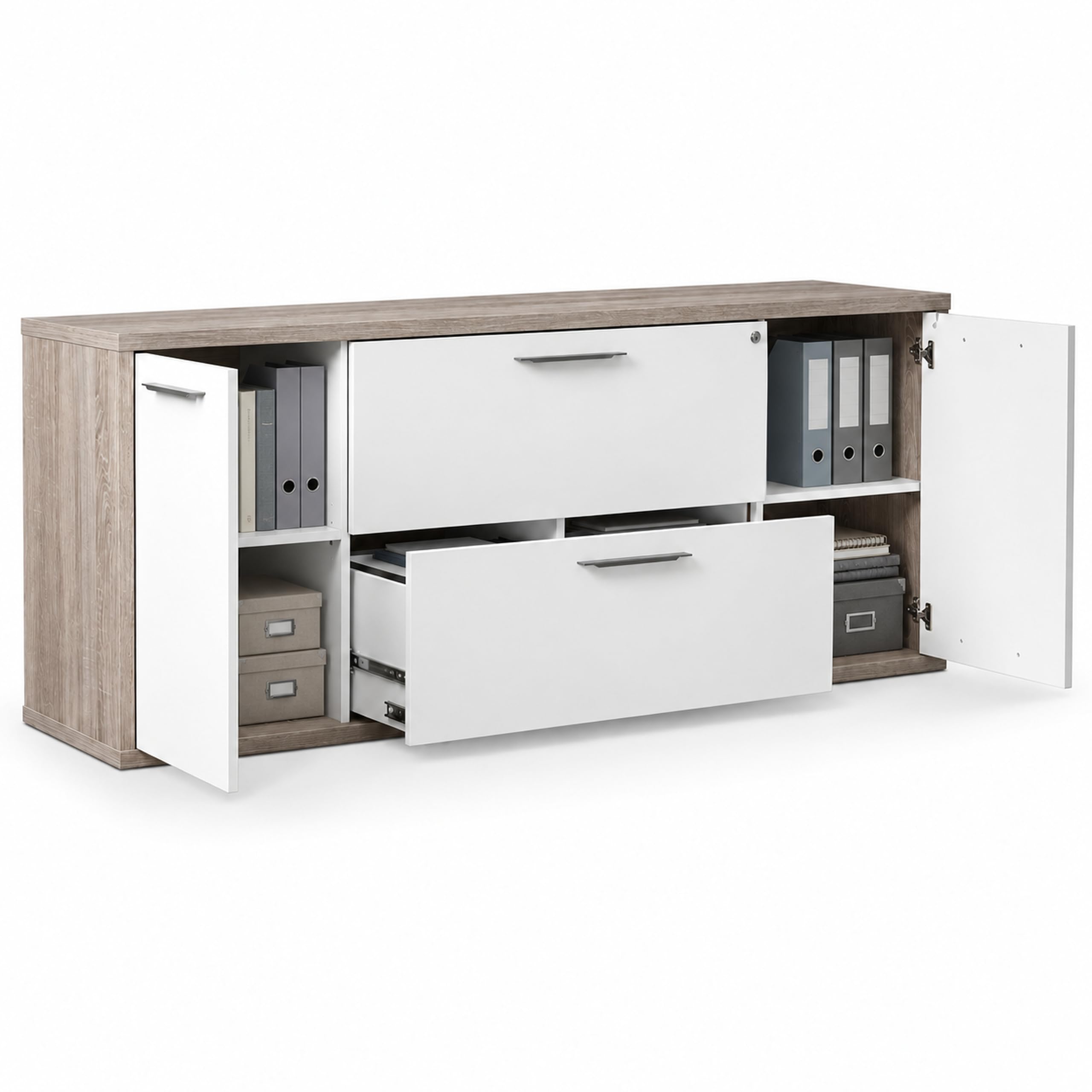 COMPOSAD base multiuso madia bianco rovere 180 cm