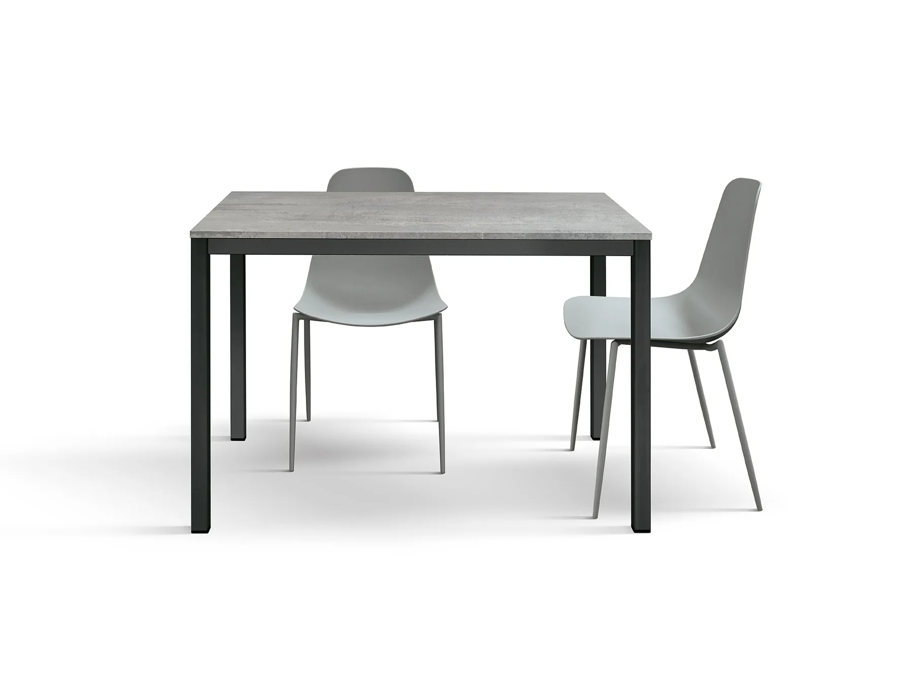 Epocantica Tavolo Fisso 80x80 Rovere Gambe Antracite 4 Posti