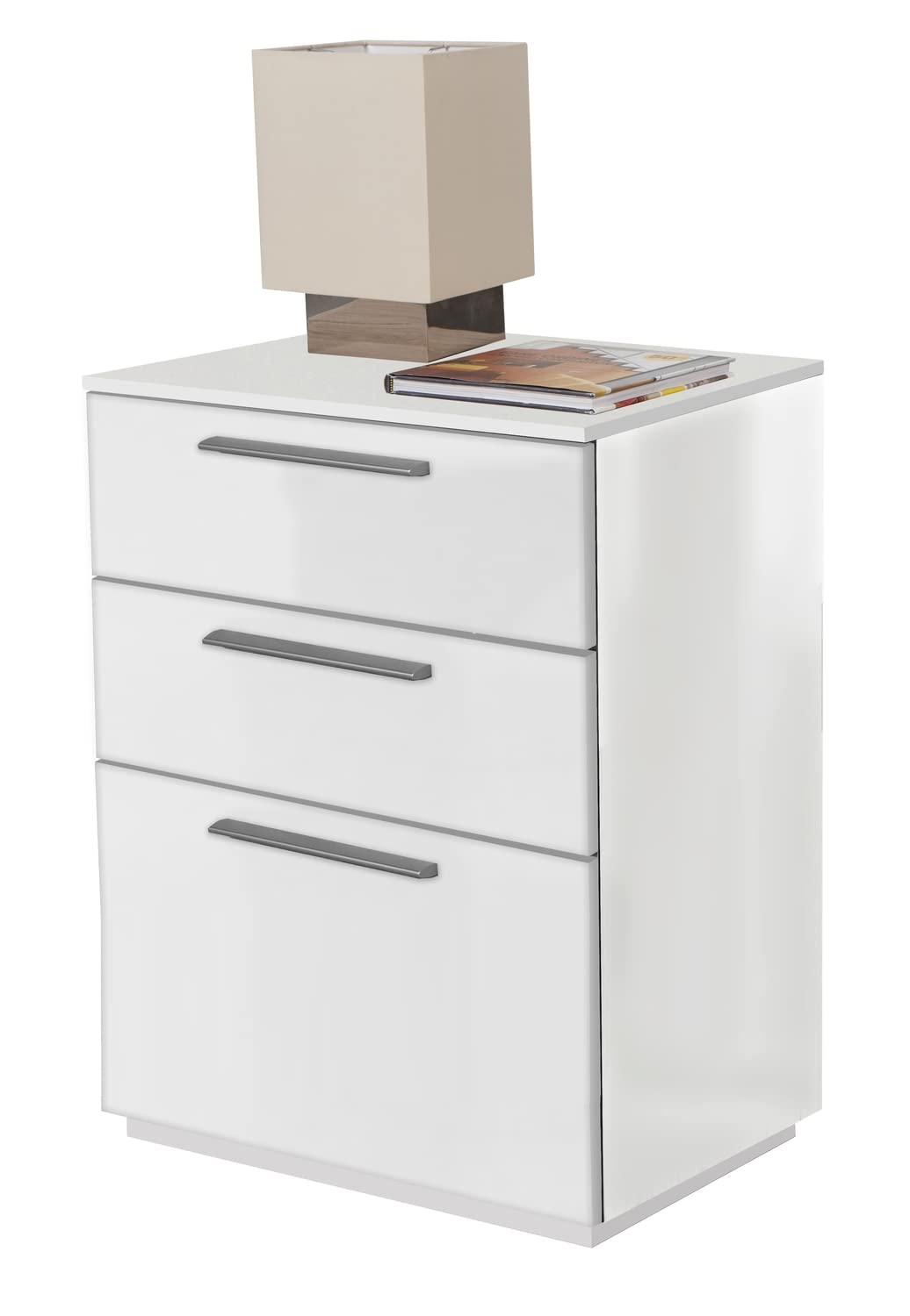 Composad Semplice Comodino 3 Cassetti Bianco Laccato