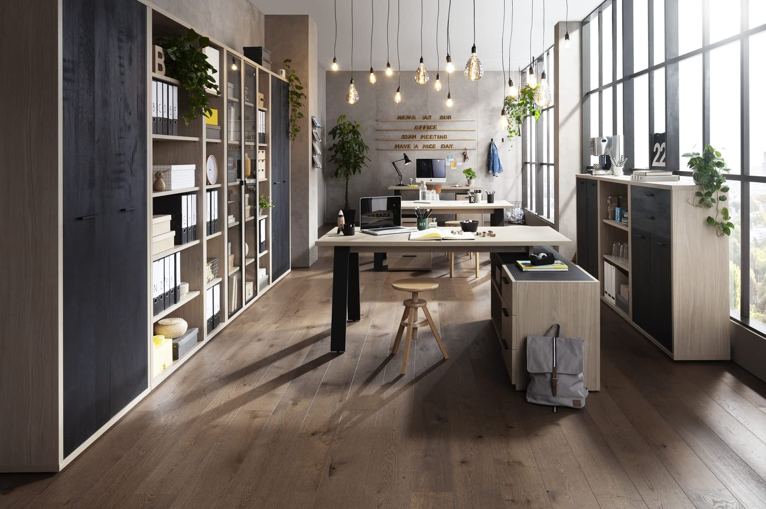 Composad Davinci 2 ante mobile contenitore rovere nero 81,6 cm