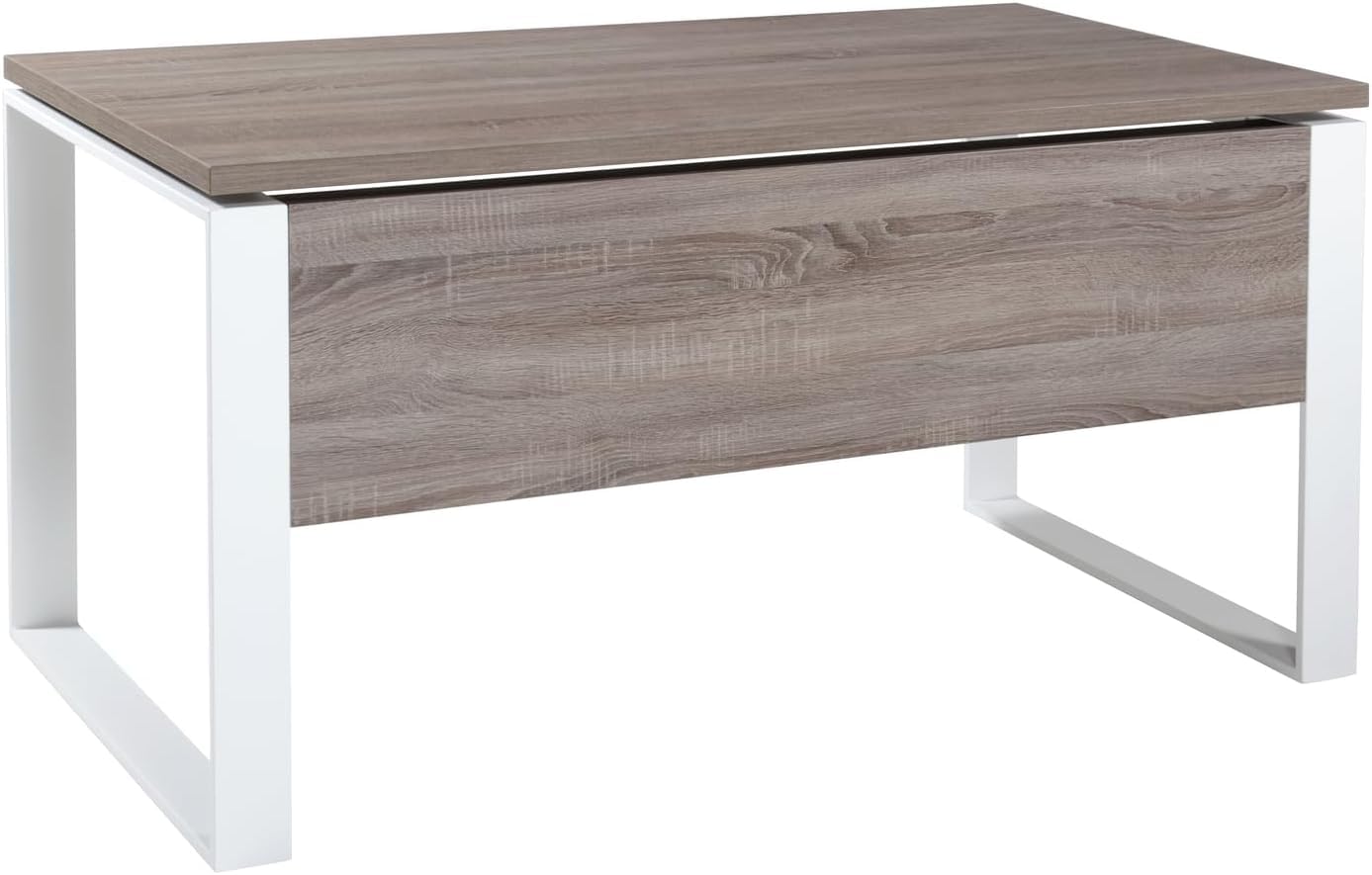 Composad Disegno Scrivania Stretta 140 B07 Rovere Sonoma Gambe Bianche