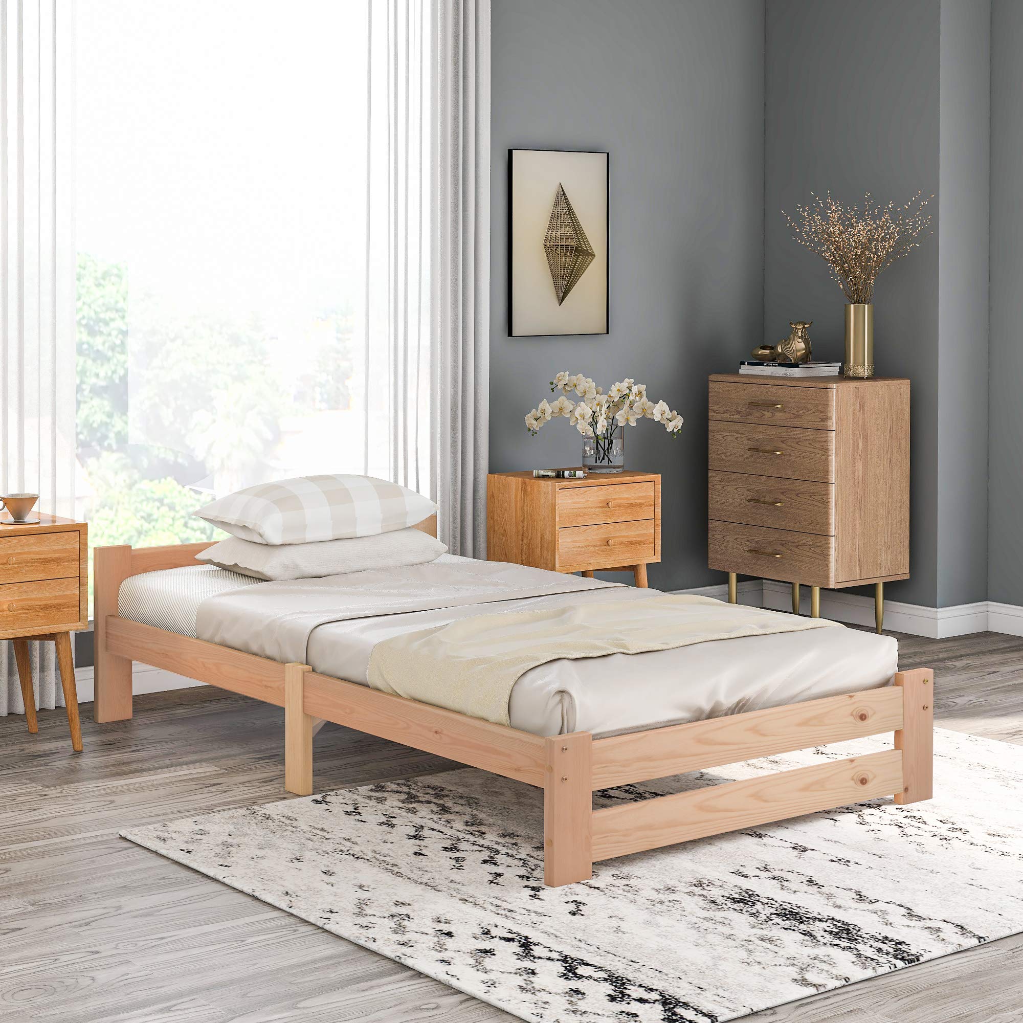 Dolamaní Letto singolo in pino 90x200 con rete a doghe