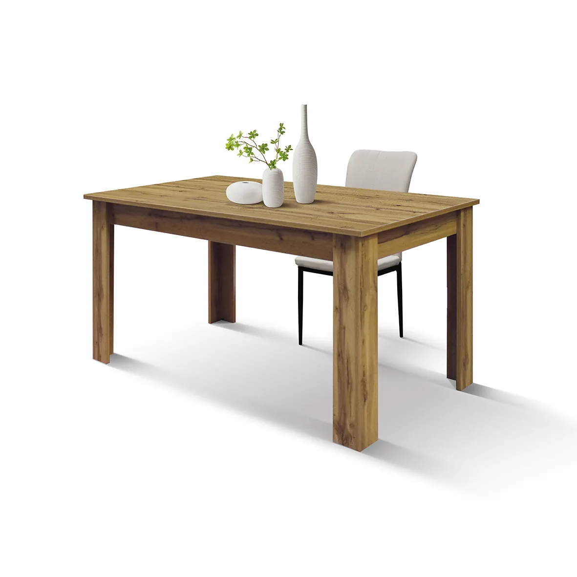 EPOCANTICA Tavolo Allungabile Rovere Gambe Squadrate 120-140 cm