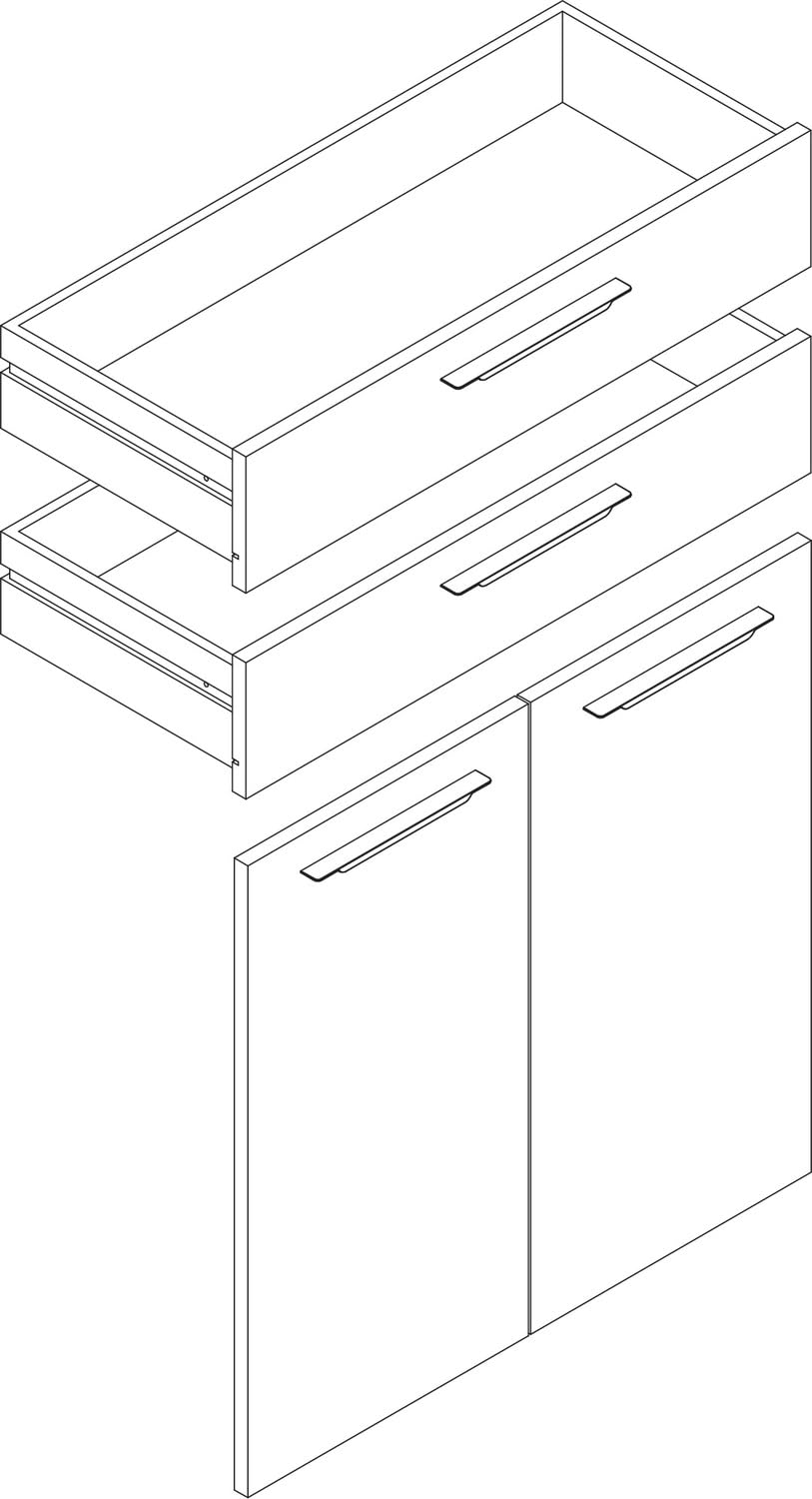 Composad Disegno coppia ante e cassetti libreria cashmere
