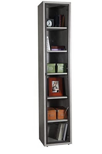 Composad Disegno anta vetro libreria alta grigio cemento 44 cm