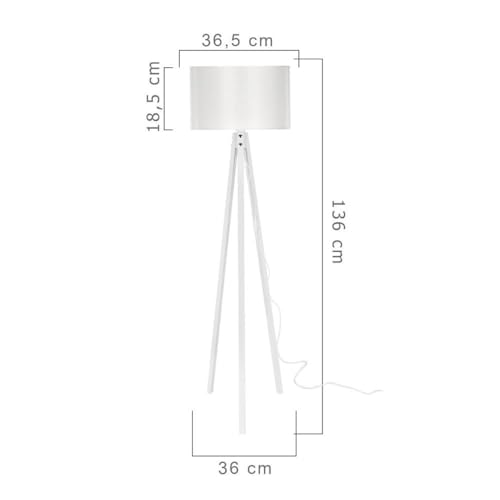 Indomita Rodi ASZ1234 Lampada da Terra Bianca