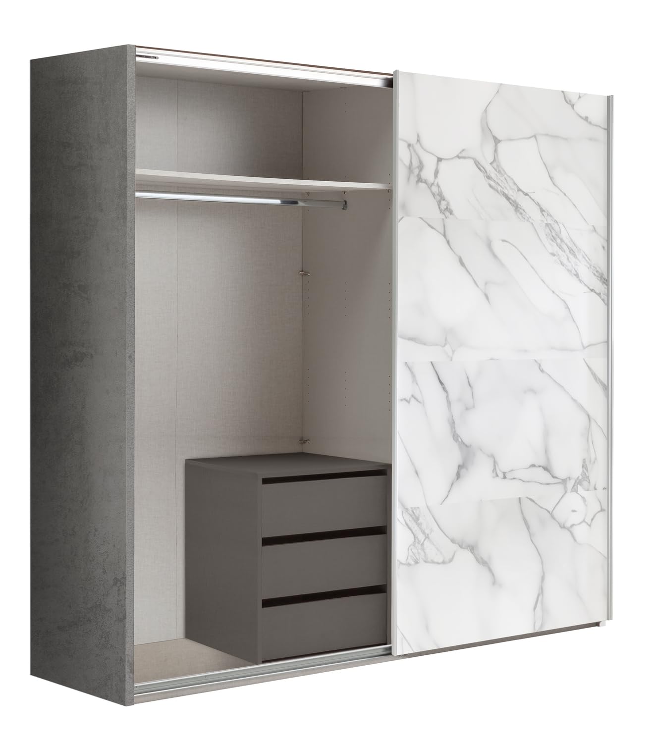Composad Systema armadio 2 ante scorrevoli 250 cm cemento marmo