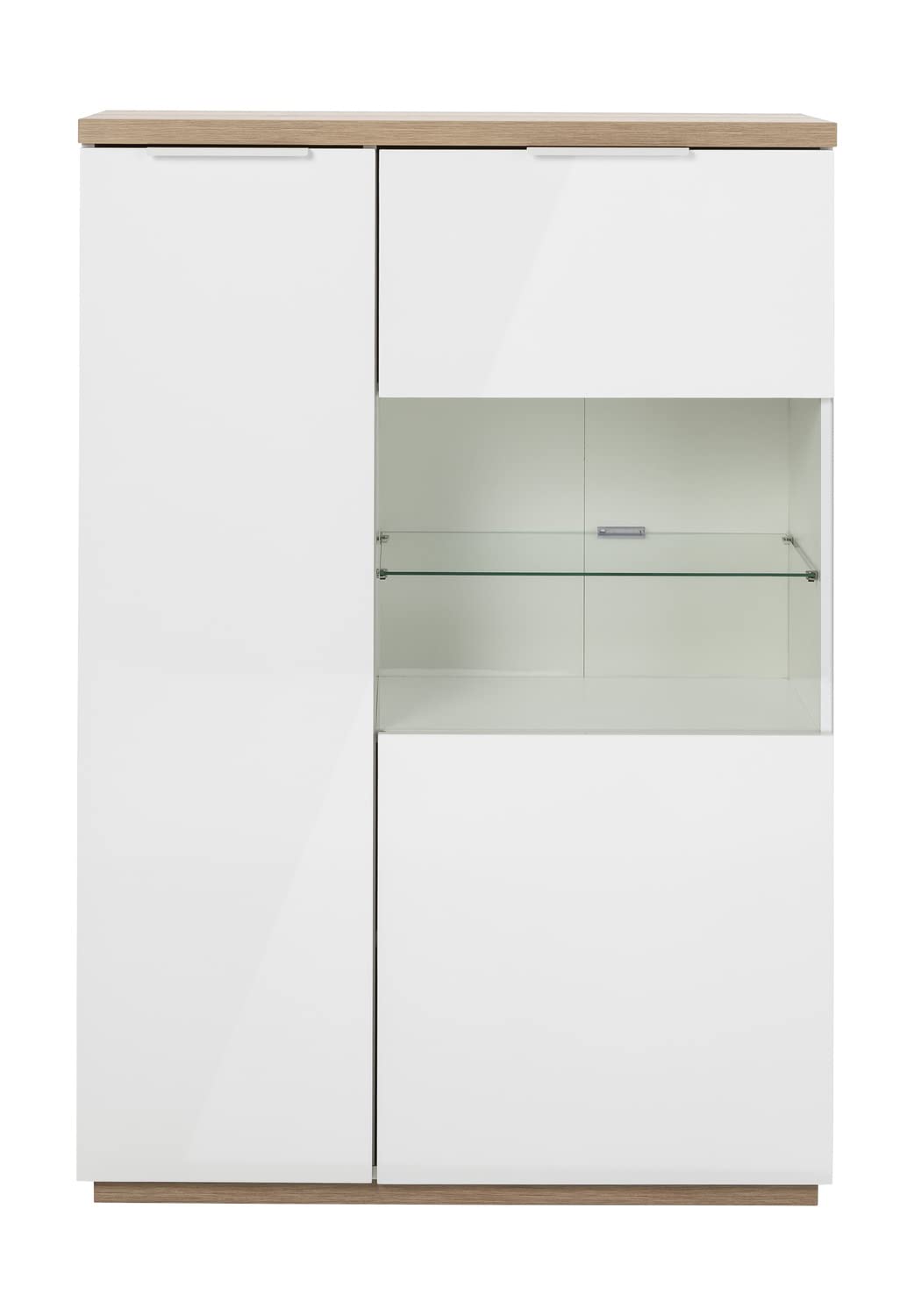Composad Mundi Credenza 2 Ante 90 cm Rovere Bianco Vetro