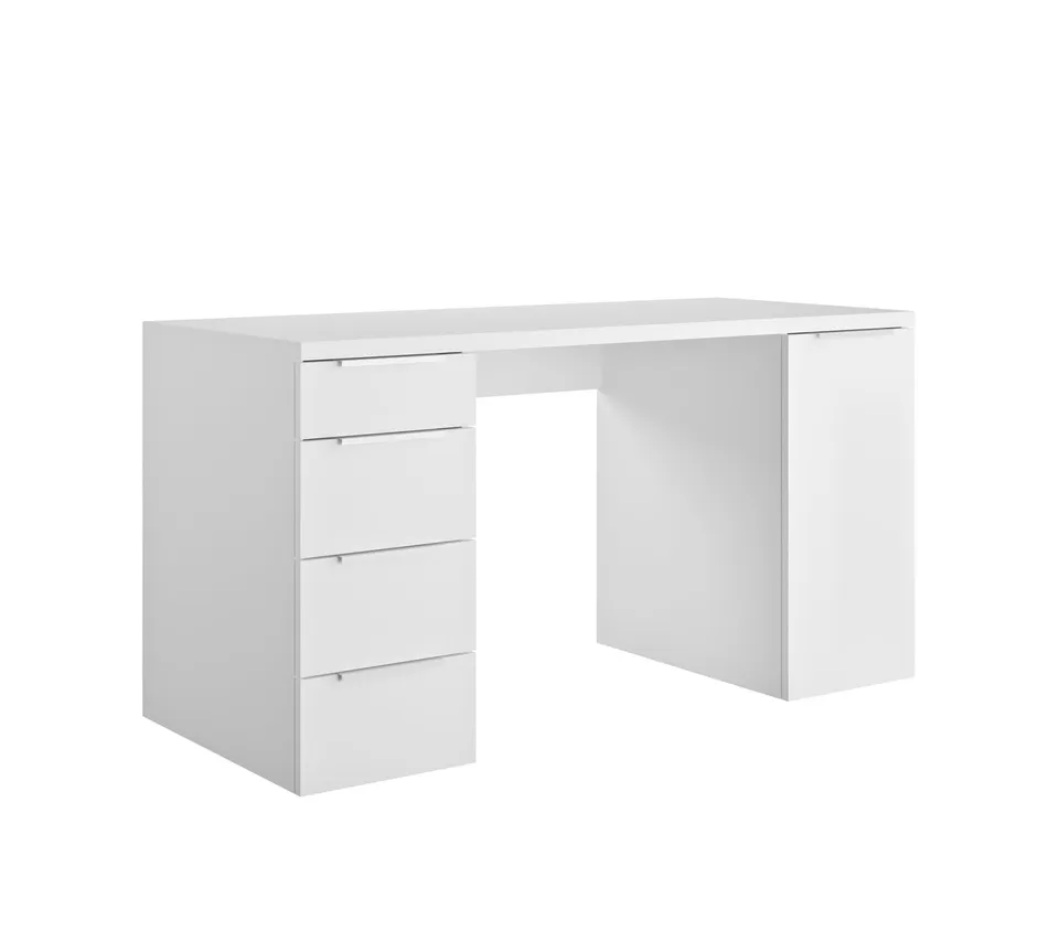 Composad Espresso scrivania 146 cm bianca 4 cassetti anta