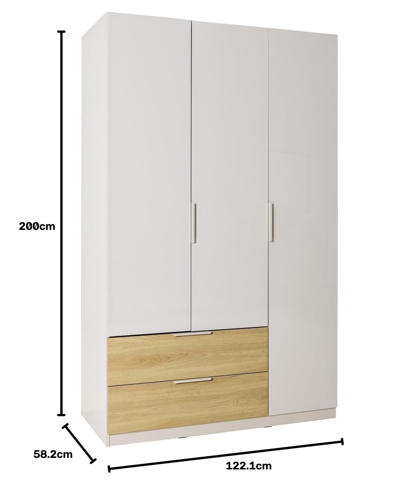 Composad Macchiato Teen Armadio 3 Ante 2 Cassetti Grigio Cashmere