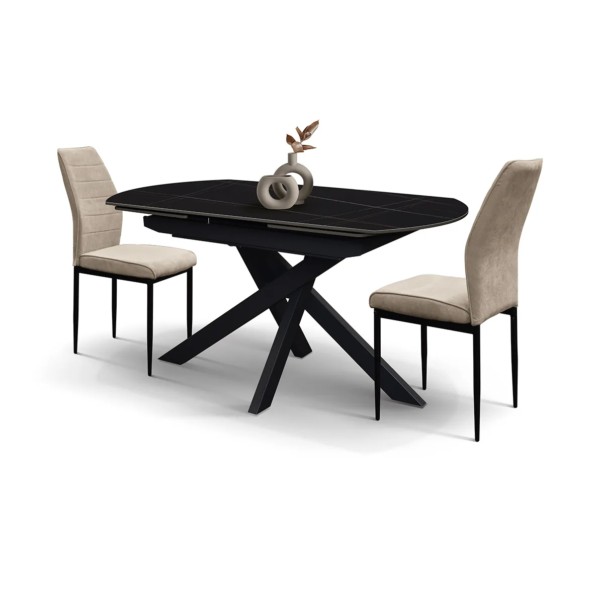 Epocantica Tavolo Ovale Allungabile Ceramica 140-200 Nero