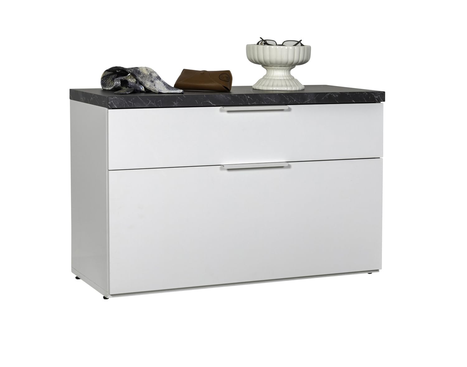 Composad Segno Scarpiera Panca 1 Ribalta Rovere Grigio 85 cm