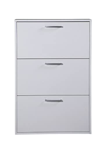 COMPOSAD Facile scarpiera 3 ribalte bianca 9 paia slim